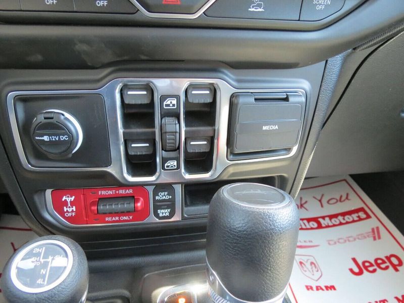 2023 Jeep Gladiator Rubicon 4x4 in a Black Clear Coat exterior color and Blackinterior. Militello Motors ​507-200-4344 militellomotors.net 