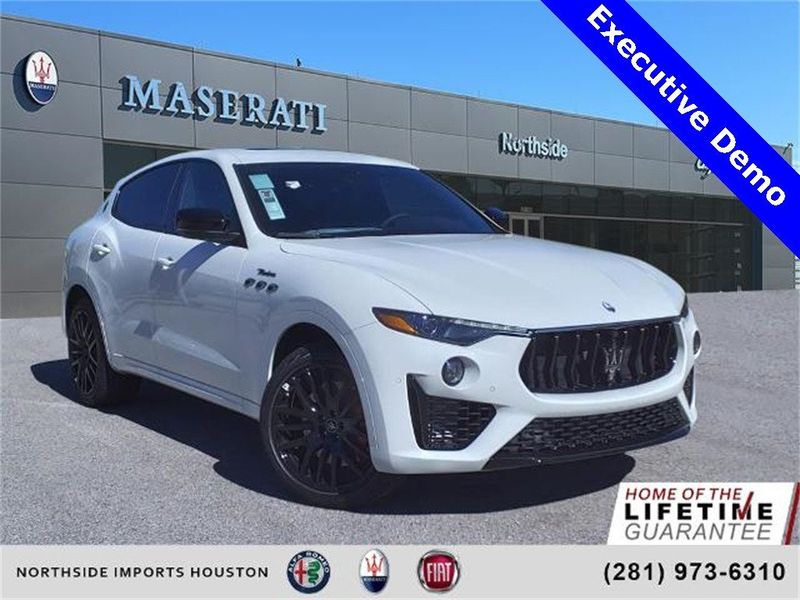 2024 Maserati Levante Modena in a White exterior color and Black/Redinterior. Northside Imports Houston 281-475-4549 northsideimportshouston.com 