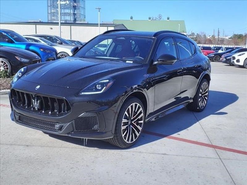 2024 Maserati Grecale Trofeo in a Black exterior color and Rosso/Rossointerior. Northside Imports Houston 281-475-4549 northsideimportshouston.com 