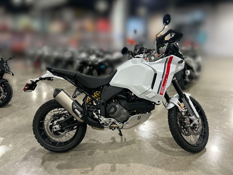 New 2025 Ducati Desertx  in a STAR WHITE SILK exterior color. Del Amo Motorsports of Redondo Beach (424) 390-7811 delamomotorsports.com 