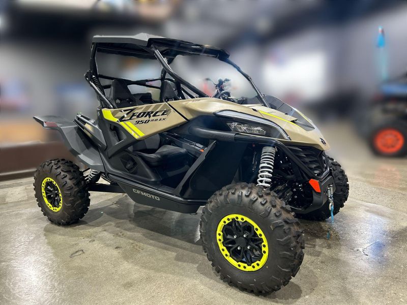 New 2024 CFMOTO ZFORCE 950 HO EX G1  in a DESERT TAN exterior color. Del Amo Motorsports of Redondo Beach (424) 390-7811 delamomotorsports.com 