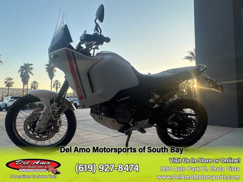 2023 Ducati Desertx  in a WHITE LIVERY exterior color. Del Amo Motorsports of South Bay (619) 547-1937 delamomotorsports.com 