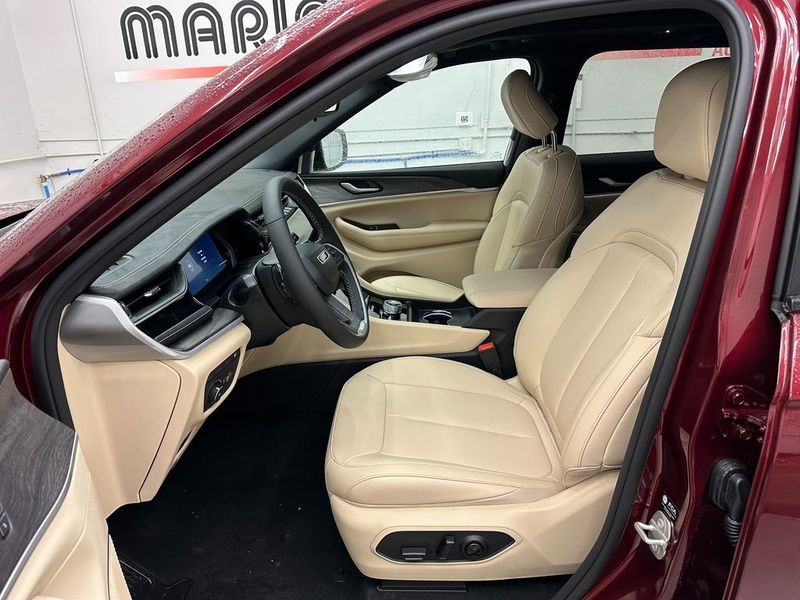 2024 Jeep Grand Cherokee 4xe in a Velvet Red Pearl Coat exterior color and Wicker Beige/Global Blackinterior. Marina Auto Group (855) 564-8688 marinaautogroup.com 