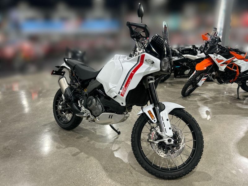 New 2025 Ducati Desertx  in a STAR WHITE SILK exterior color. Del Amo Motorsports of Redondo Beach (424) 390-7811 delamomotorsports.com 