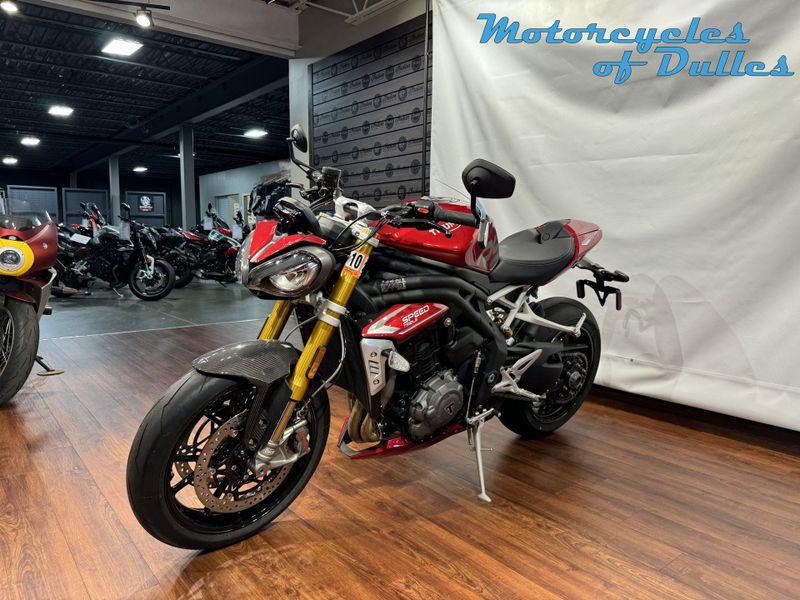 2024 Triumph Speed Triple 1200 RS  in a Carnival Red exterior color. Motorcycles of Dulles 571.934.4450 motorcyclesofdulles.com 