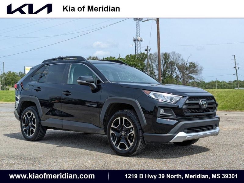 2021 Toyota RAV4 Adventure in a Midnight Black Metallic exterior color. Johnson Dodge 601-693-6343 pixelmotiondemo.com 