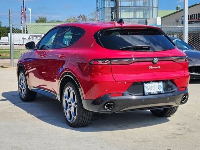 2024 Alfa Romeo Tonale Veloce in a Alfa Rosso exterior color and Blackinterior. Northside Imports Houston 281-475-4549 northsideimportshouston.com 