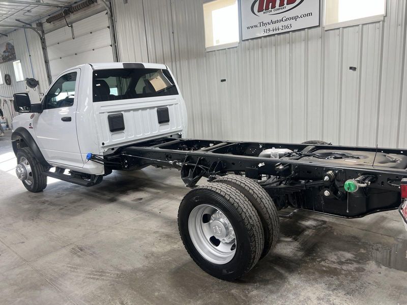 2024 RAM 5500 Chassis Cab Tradesman in a Bright White Clear Coat exterior color and Diesel Gray/Blackinterior. Thys Motor Company 319-318-6640 pixelmotiondemo.com 