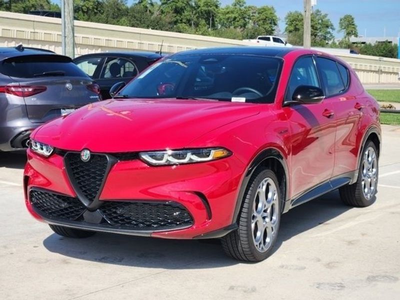 2024 Alfa Romeo Tonale Veloce in a Alfa Rosso exterior color and Blackinterior. Northside Imports Houston 281-475-4549 northsideimportshouston.com 