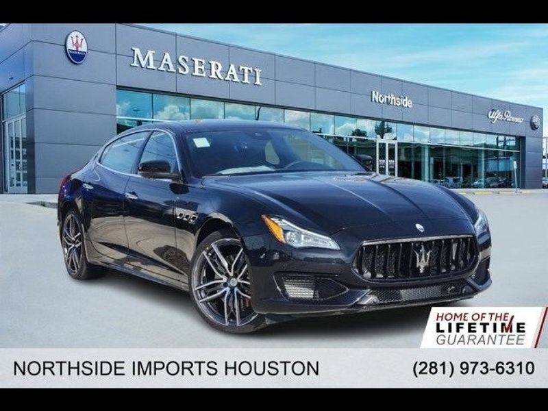 2024 Maserati Quattroporte Modena in a Black exterior color and Black/Redinterior. Northside Imports Houston 281-475-4549 northsideimportshouston.com 