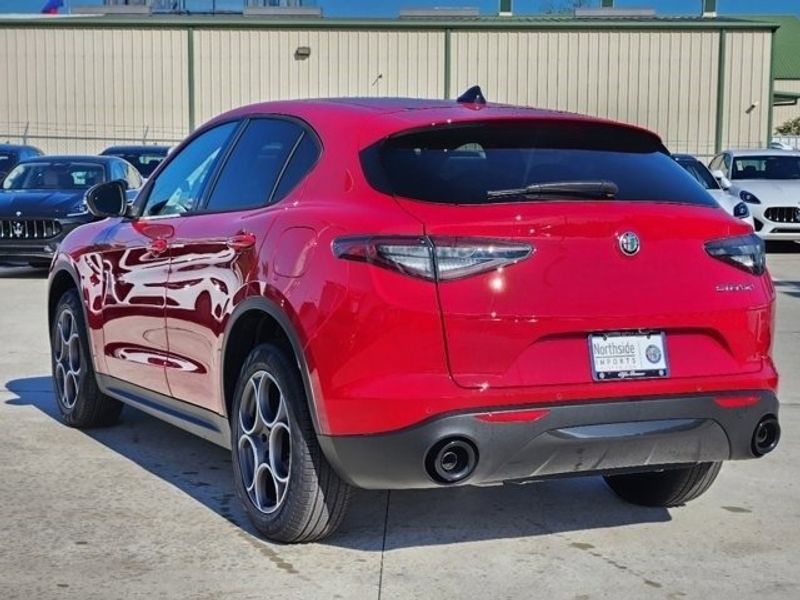 2024 Alfa Romeo Stelvio Sprint Rwd in a Alfa Rosso (Red) exterior color and Blackinterior. Northside Alfa Romeo of Houston 281-475-4549 alfaromeousaofnorthhouston.com 