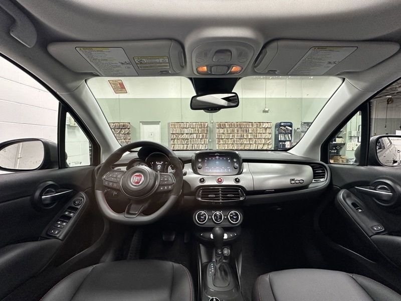 2023 Fiat 500x Sport Awd in a Nero Cinema (Black Clear Coat) exterior color and Blackinterior. Schmelz Countryside Alfa Romeo and Fiat (651) 968-0556 schmelzfiat.com 