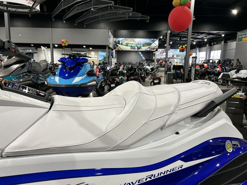 2025 Yamaha GP SVHO W/AUDIO  in a WHITE/RACING BLUE exterior color. Del Amo Motorsports of Redondo Beach (424) 390-7811 delamomotorsports.com 