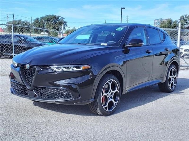 2024 Alfa Romeo Tonale Veloce in a Alfa Black exterior color and Blackinterior. Northside Imports Houston 281-475-4549 northsideimportshouston.com 