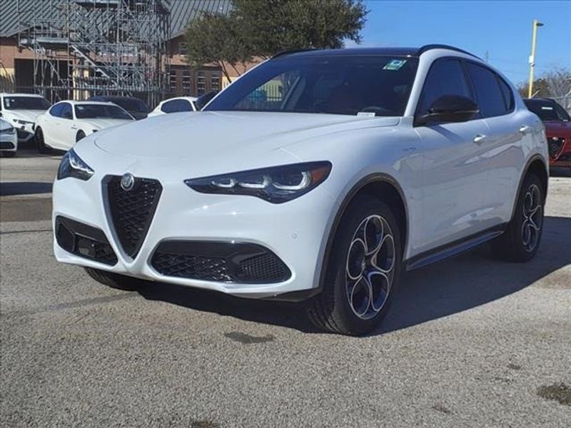 2024 Alfa Romeo Stelvio Veloce in a Alfa White exterior color and Blackinterior. Northside Imports Houston 281-475-4549 northsideimportshouston.com 