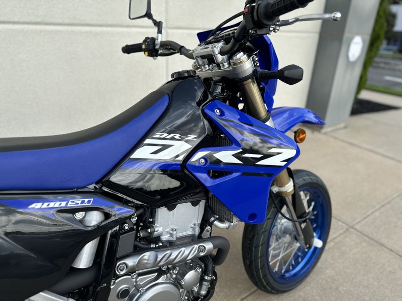 2024 Suzuki DRZ 400SM in a BLUE exterior color. Cross Country Powersports 732-491-2900 crosscountrypowersports.com 