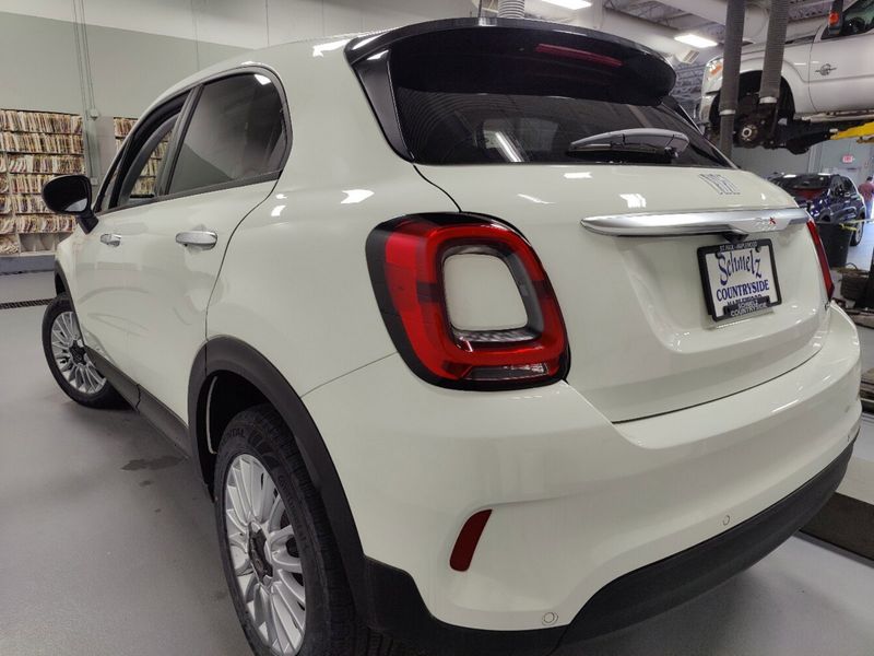 2023 Fiat 500x Pop Awd in a Bianco Gelato (White Clear Coat) exterior color and Black Heated Seatsinterior. Schmelz Countryside Alfa Romeo and Fiat (651) 968-0556 schmelzfiat.com 