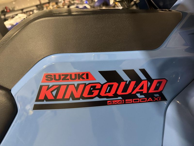 New 2025 Suzuki KINGQUAD 500 AXI POWER STEERING SE  in a BLUE exterior color. Victorville Del Amo Motorsports 760-241-7387 delamomotorsportsofvictorville.com 