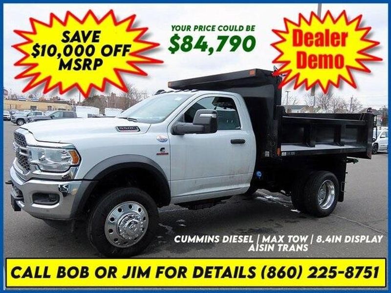 2024 RAM 5500 Chassis Cab Tradesman in a Bright White Clear Coat exterior color and Diesel Gray/Blackinterior. Papas Jeep Ram In New Britain, CT 860-356-0523 papasjeepram.com 