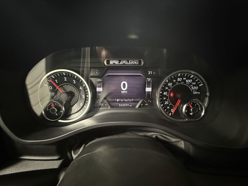 Used 2020 RAM 1500 Laramie in a Bright White Clear Coat exterior color and Blackinterior. Thys Motor Company 319-318-6640 thysmotorco.com 