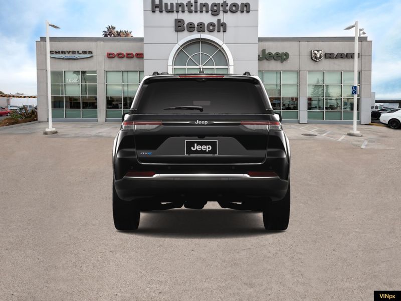 2023 Jeep Grand Cherokee 4xe Base 4x4 in a Diamond Black Crystal Pearl Coat exterior color and Global Blackinterior. BEACH BLVD OF CARS beachblvdofcars.com 