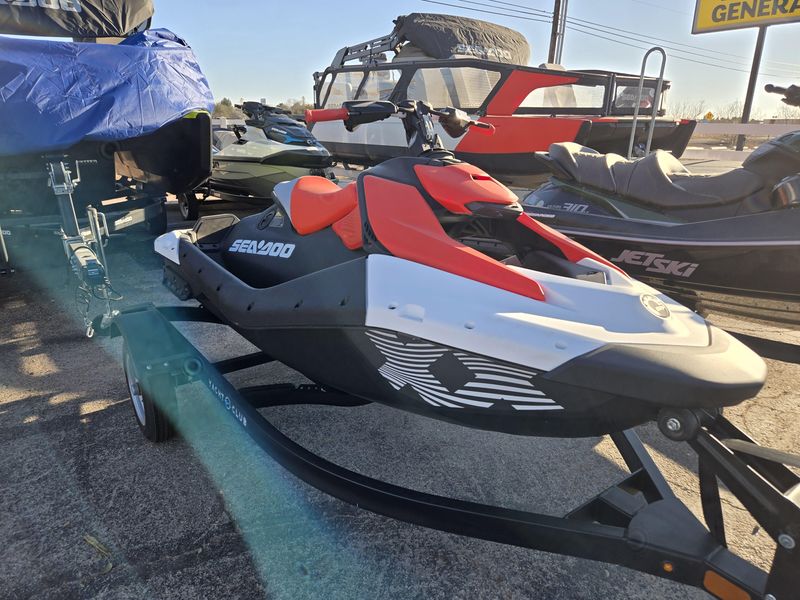 2025 SEADOO SPARK TRIXX FOR 1 DRAGON RED AND WHITE Image 1