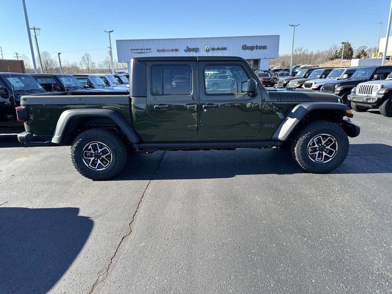 2024 Jeep Gladiator Rubicon 4x4 in a Sarge Green Clear Coat exterior color. Gupton Motors Inc 615-384-2886 guptonmotors.com 