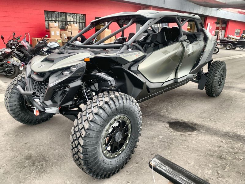 New 2027 Can-Am MAVERICK R MAX X RC WITH SMART-SHOX 999T DCT  in a LOFT GREEN SATIN exterior color. Del Amo Motorsports of San Diego (619) 927-8474 delamomotorsports.com 