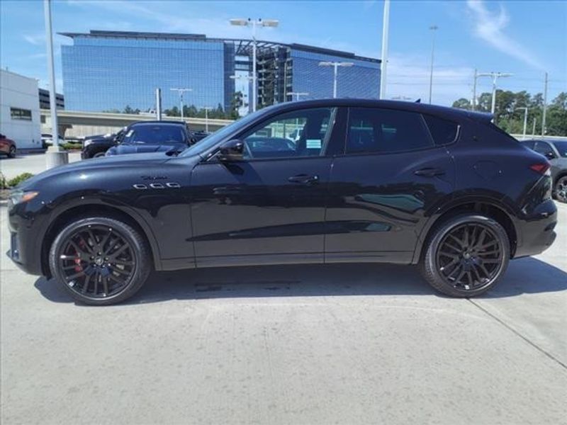 2024 Maserati Levante Modena in a Black exterior color and Black/Redinterior. Northside Imports Houston 281-475-4549 northsideimportshouston.com 