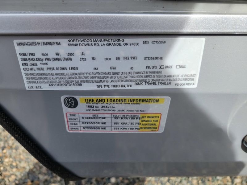 New 2026 NORTHWOOD MFG Arctic Fox NXT 26MKImage 27