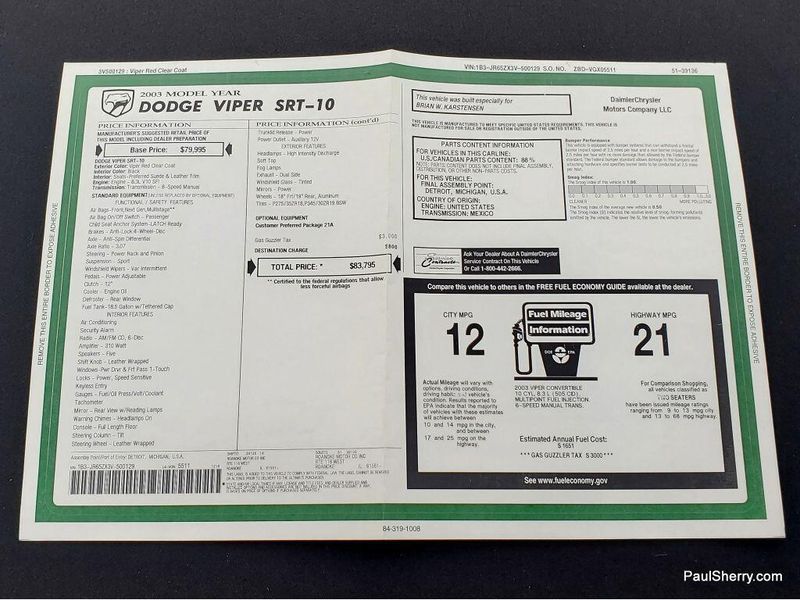 2003 Dodge Viper SRT-10Image 60