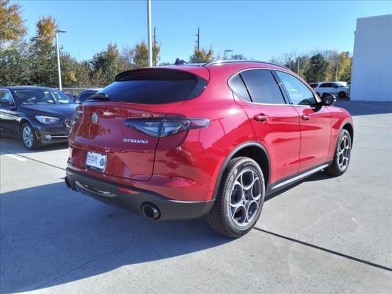 2024 Alfa Romeo Stelvio Sprint Awd in a Alfa Rosso (Red) exterior color and Blackinterior. Northside Alfa Romeo of Houston 281-475-4549 alfaromeousaofnorthhouston.com 