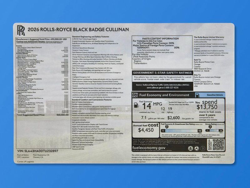 New 2026 Rolls-Royce Cullinan Black BadgeImage 27