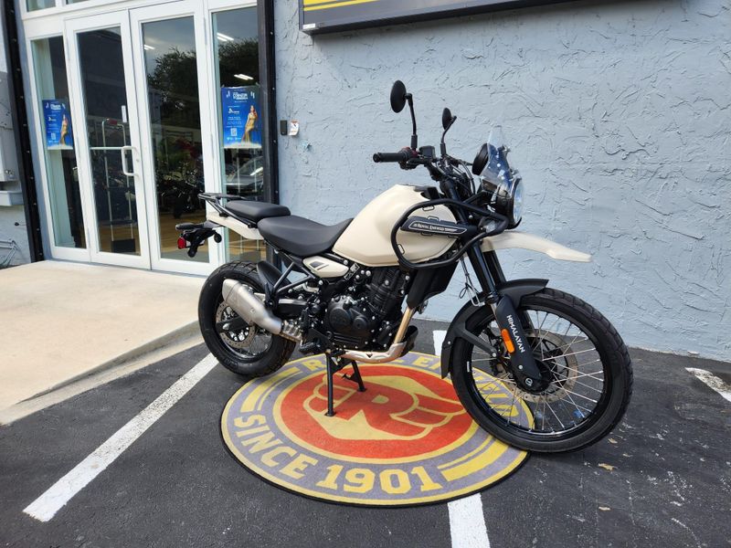 2025 Royal Enfield HIMALAYAN 450  in a KAZA BROWN exterior color. Royal Enfield Motorcycles of Miami (786) 845-0052 remotorcyclesofmiami.com 