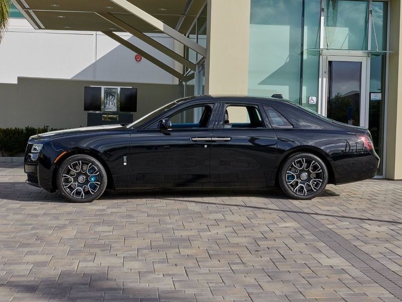2023 Rolls-Royce Ghost  in a Black Diamond exterior color and Blackinterior. SHELLY AUTOMOTIVE shellyautomotive.com 