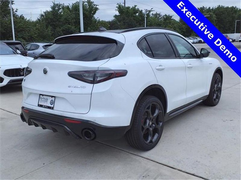 2024 Alfa Romeo Stelvio Veloce in a Alfa White exterior color and Blackinterior. Northside Imports Houston 281-475-4549 northsideimportshouston.com 