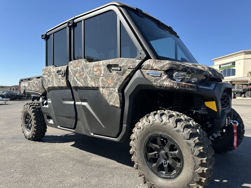 2025 CAN-AM DEFENDER MAX LIMITED CAB HD10 WILDLAND CAMO in a WILDLAND CAMO exterior color. Family PowerSports (877) 886-1997 familypowersports.com 