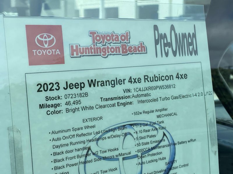 Used 2023 Jeep Wrangler 4xE Rubicon 4xeImage 33