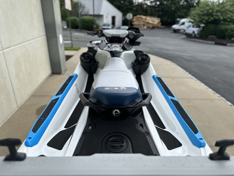 2023 SEA DOO FishPro SPORT 170 with Sound System  iDF  in a White - Gulfstream Blue exterior color. Cross Country Powersports 732-491-2900 crosscountrypowersports.com 