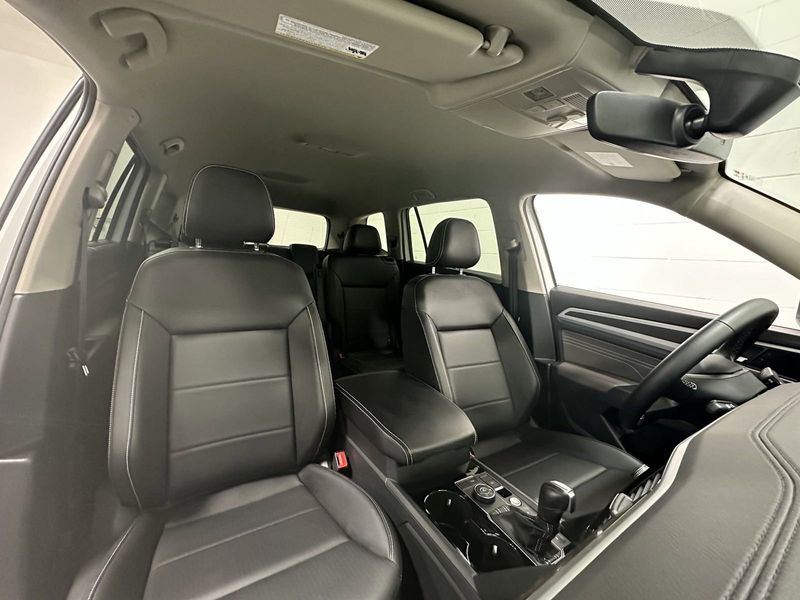 2023 Volkswagen Atlas V6 SE w/Technology AWD in a Pure White exterior color and Black Heated Seatsinterior. Schmelz Countryside SAAB (888) 558-1064 stpaulsaab.com 