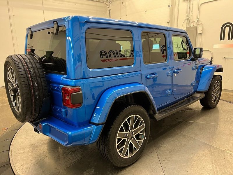 2022 Jeep Wrangler 4xe Unlimited High Altitude 4x4 in a Hydro Blue Pearl Coat exterior color and Blackinterior. Marina Chrysler Dodge Jeep RAM (855) 616-8084 marinadodgeny.com 