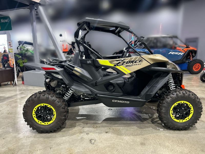 New 2024 CFMOTO ZFORCE 950 HO EX G1  in a DESERT TAN exterior color. Del Amo Motorsports of Redondo Beach (424) 390-7811 delamomotorsports.com 