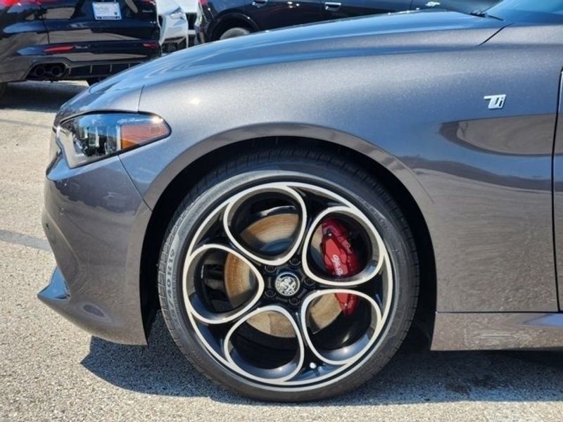 2024 Alfa Romeo Giulia Ti Rwd in a Vesuvio Gray Metallic exterior color and Blackinterior. Northside Alfa Romeo of Houston 281-475-4549 alfaromeousaofnorthhouston.com 