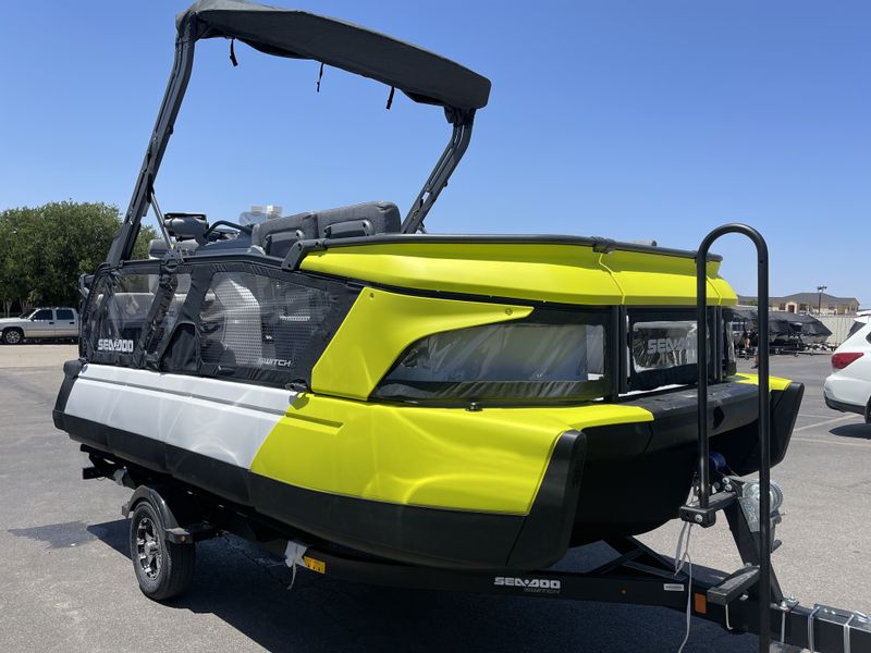 2024 SEADOO SWITCH SPORT 18 230HP  NEON YELLOW  in a YELLOW exterior color. Family PowerSports (877) 886-1997 familypowersports.com 