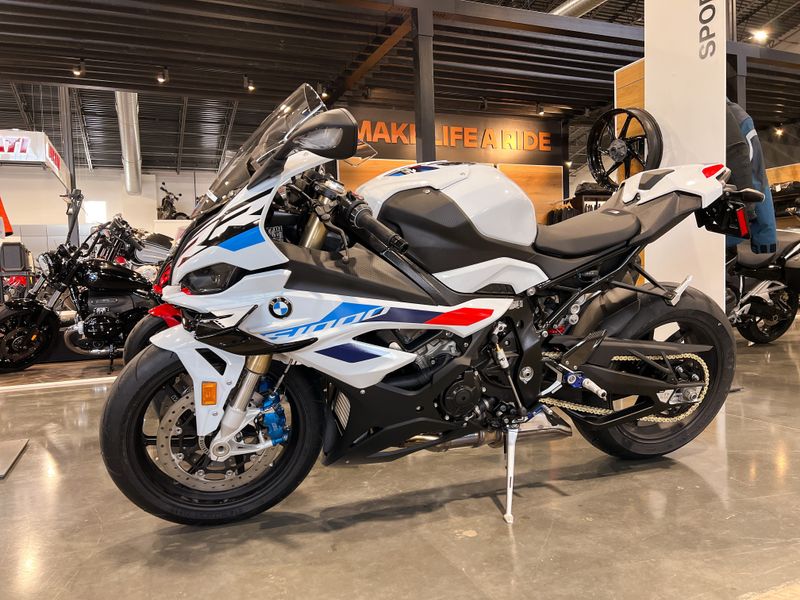 2024 BMW S 1000 RR in a Light White exterior color. Gateway BMW Ducati Motorcycles 314-427-9090 gatewaybmw.com 