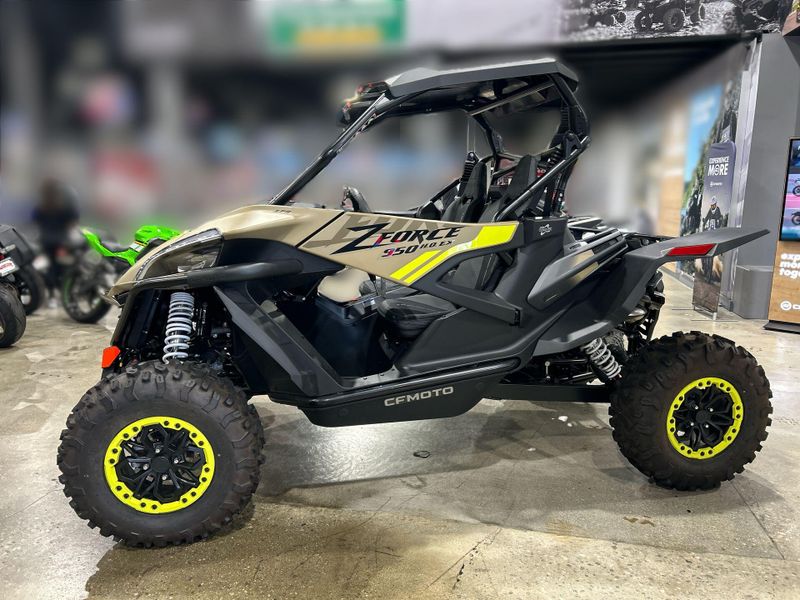 New 2024 CFMOTO ZFORCE 950 HO EX G1  in a DESERT TAN exterior color. Del Amo Motorsports of Redondo Beach (424) 390-7811 delamomotorsports.com 