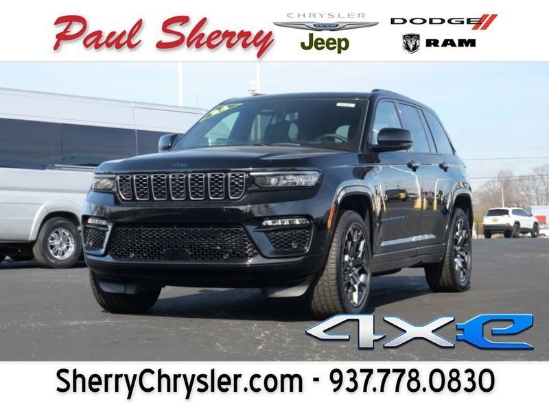 2024 Jeep Grand Cherokee Summit Reserve 4xe in a Diamond Black Crystal Pearl Coat exterior color and Global Blackinterior. Paul Sherry Chrysler Dodge Jeep RAM (937) 749-7061 sherrychrysler.net 
