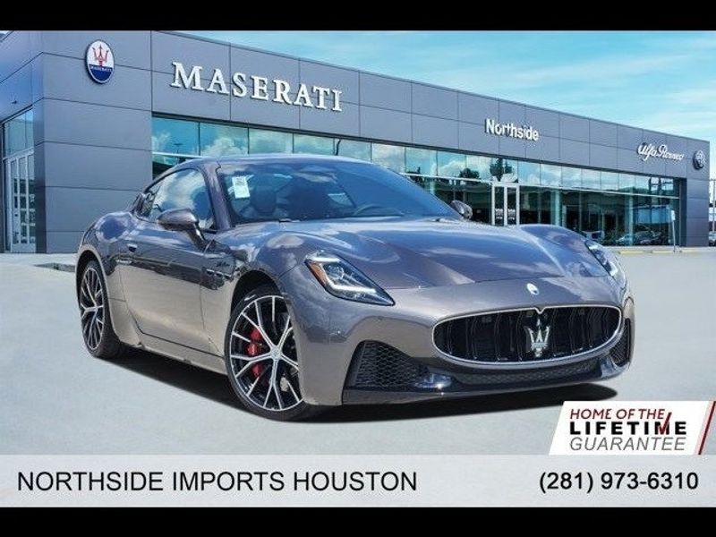 2024 Maserati GranTurismo Modena in a Grey exterior color and Nero/Nerointerior. Northside Imports Houston 281-475-4549 northsideimportshouston.com 