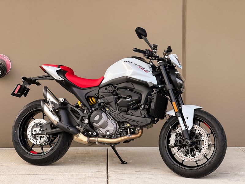 2024 Ducati Monster in a Iceberg White exterior color. Gateway BMW Ducati Motorcycles 314-427-9090 gatewaybmw.com 
