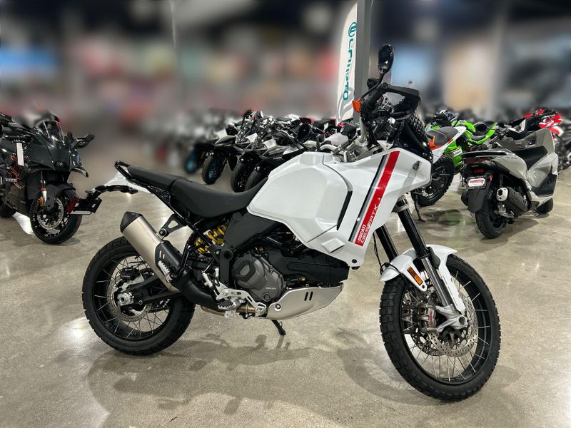 New 2025 Ducati Desertx  in a STAR WHITE SILK exterior color. Del Amo Motorsports of Redondo Beach (424) 390-7811 delamomotorsports.com 